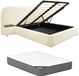Vente-unique Bed met opbergruimte stof wit 180 x 200 cm