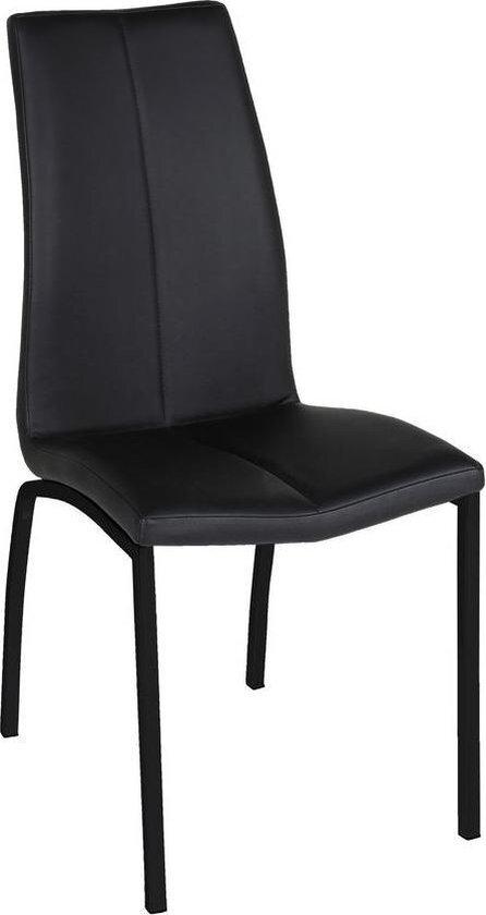 AC Design Furniture William Dining chair, polyurethaan, zwart, L: 57 x B: 43,5 x H: 95 cm