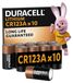 DURACELL CR123 Pile lithium haute puissance, 10 Pièces, 3V, CR123A/CR17345