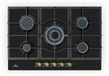 Cuisinière à gaz, 5 brûleurs, modèle encastrable, brûleur Sabaf, noir