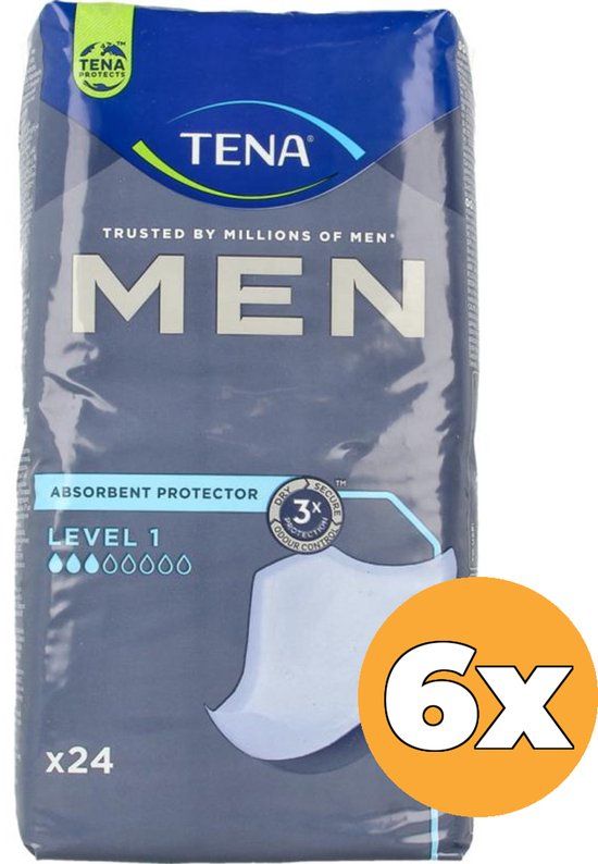 Tena Men Level 1 (6x24 stuks) - Normaal - Mannen - Incontinentiepads