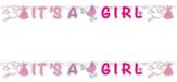 Folat Guirlande de lettres naissance fille - 2x - rose - 170 cm - It's a Girl - Décoration de maternité - Douche de bébé