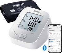 Omron X2+ Connect, klinisch gevalideerde bloeddrukmeter met Bluetooth voor OMRON connect App, met universeel manchet (22-42cm) voor de bovenarm