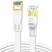 DDMALL CAT8 Ethernet Kabel, 5m Hoge Snelheid 40Gbps 2000MHz Flexibele Platte CAT8 Patchkabel, Gigabit Internet Netwerkkabel LAN-kabel met vergulde RJ45-connector voor Gaming, Modem, PC, TV (5M, wit)