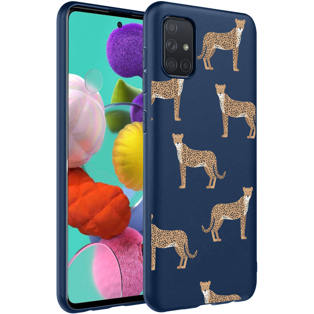 imoshion voor de Samsung Galaxy A71 hoesje - Luipaard - Blauw