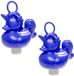 Duckiez eenhoorn badeendje badspeelgoed - 6x - blauw - 15 x 7 cm - Met oogje voor het hengelspel - kunststof
