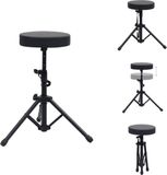 vidaXL - Drumkruk - verstelbaar - rond - zwart