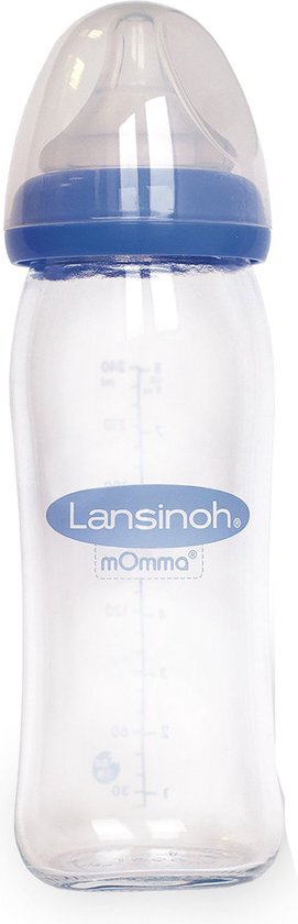 Lansinoh Natural Wave Glazen Zuigfles + Speen 240 ml