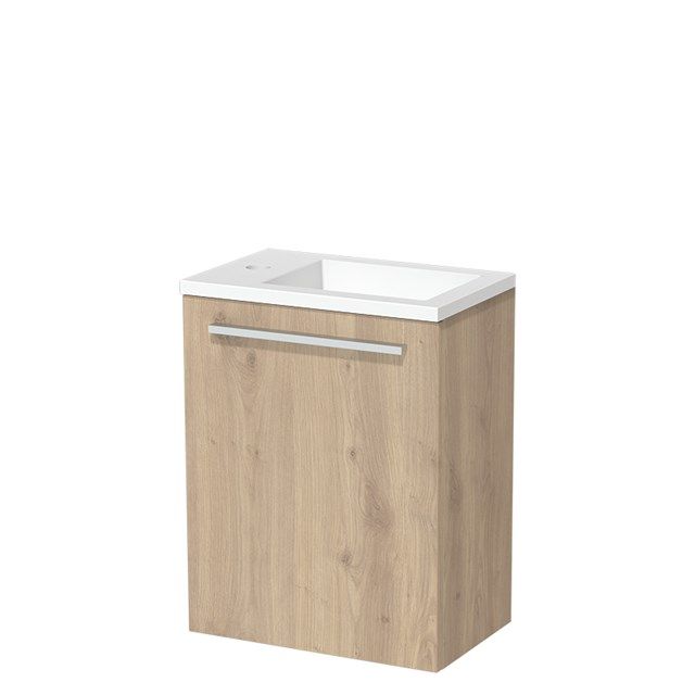 Maxaro Toiletmeubel met Wastafel Solid Surface Mat Modulo Lichtbruin Eiken 40 cm - 6095831155153
