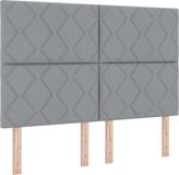 vidaXL Boxspring Bed met Hoofdeinde Lichtgrijs Stof 140 x 190 cm