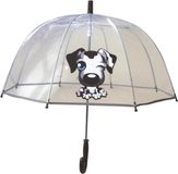 SMARTBULLE Smati Kids Chien Kinderparaplu - Transparant - Manueel - ø 67 cm - Hond Zwart/Wit