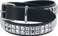 Black Premium by EMP Zwarte riem met dubbele rij studs - Unisex - 105 cm