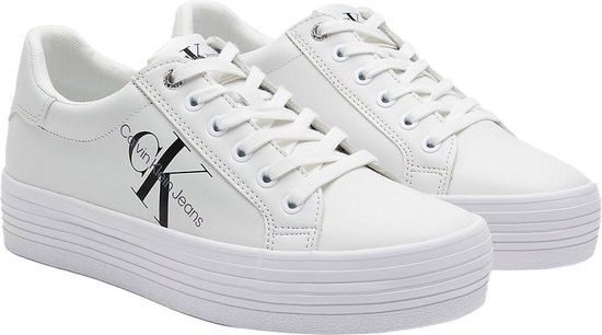 Calvin Klein Jeans Vulc Flatform Laceup Low Lth White 39