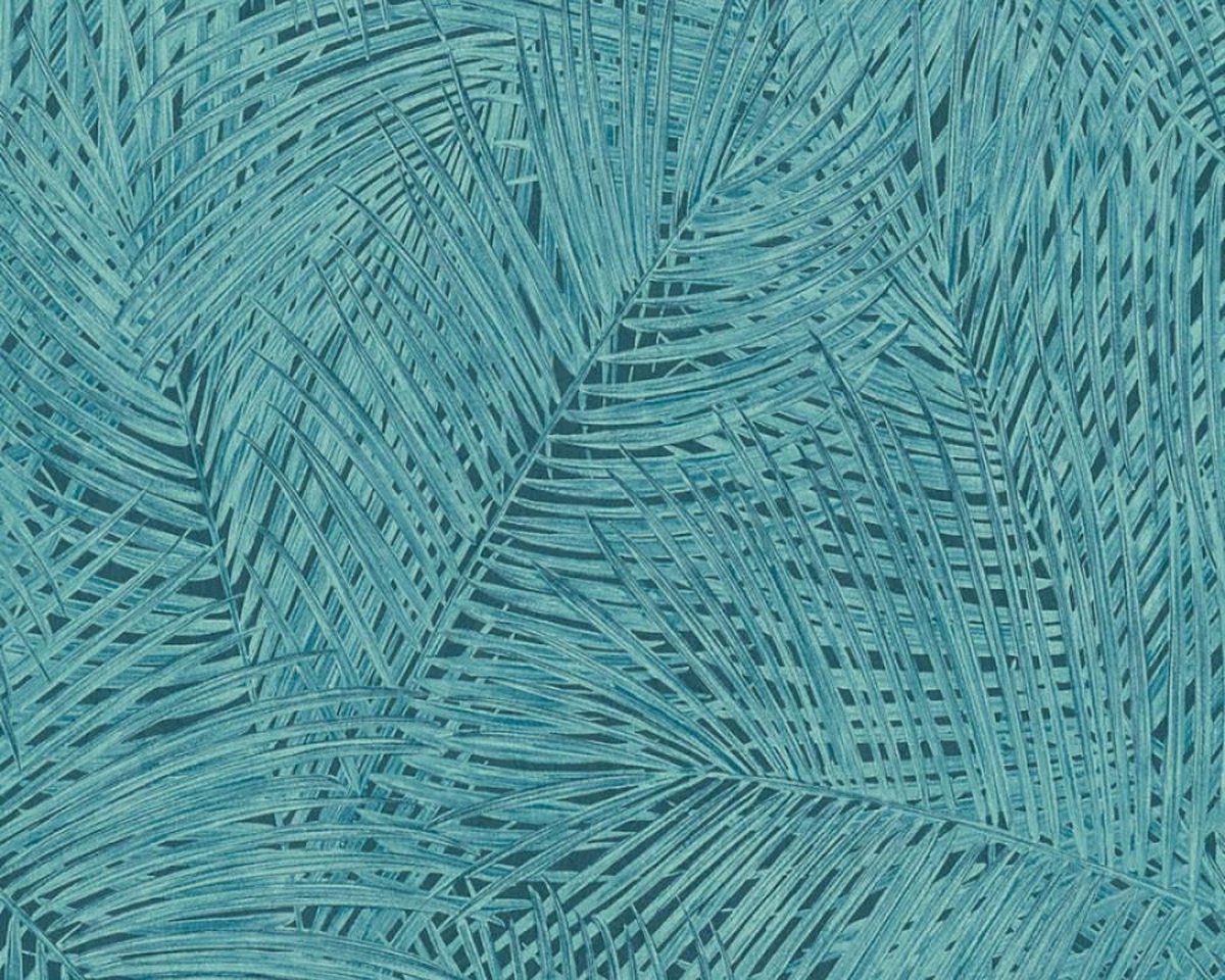 A.S. Création Sumatra Groen Blauwe Palmbladeren Behang - 4051315433416