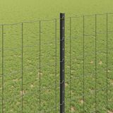 vidaXL Euro-hek - met palen - 10 x 1,6 m - PVC-Coated Staal - Grijs - Mesh