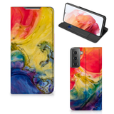 B2Ctelecom Samsung Galaxy S21 Watercolor Dark Bookcase