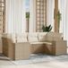 Maison Exclusive - Ensemble de meubles de jardin 6 pièces avec canapé et coussins, beige, en polyrotin