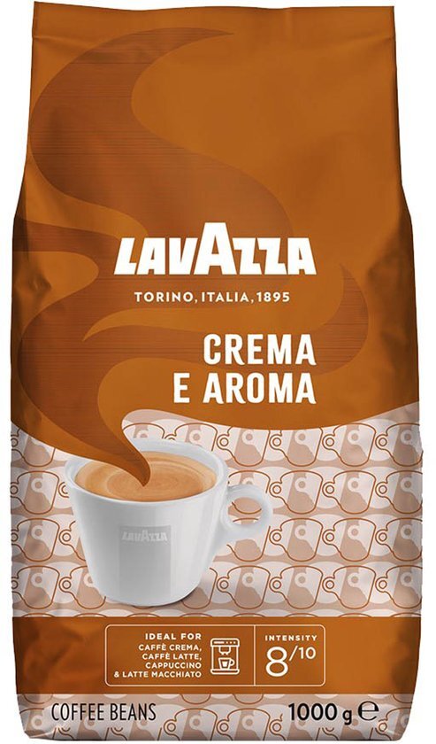 Lavazza Crema e Aroma Koffiebonen - 1 kg - Intensiteit 8/10 - Blend Arabica/Robusta