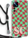 Case Company® Xiaomi 12T Pro Hoesje met Koord - Grid Monogram - TPU Back Cover