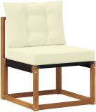 vidaXL - Hoek loungeset - 8 zitplaatsen - Natuurlijk en crème - Acacia hout