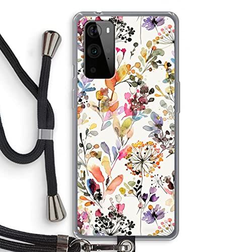 CaseCompany Case Company® - OnePlus 9 Pro hoesje met Koord - Wilde grassen - Telefoonhoesje met Zwart Koord - Bescherming aan alle Kanten en Over de Schermrand