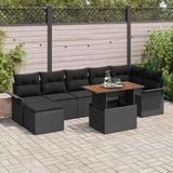 Maison Exclusive - Ensemble de jardin 8 places, noir, en polyrotin