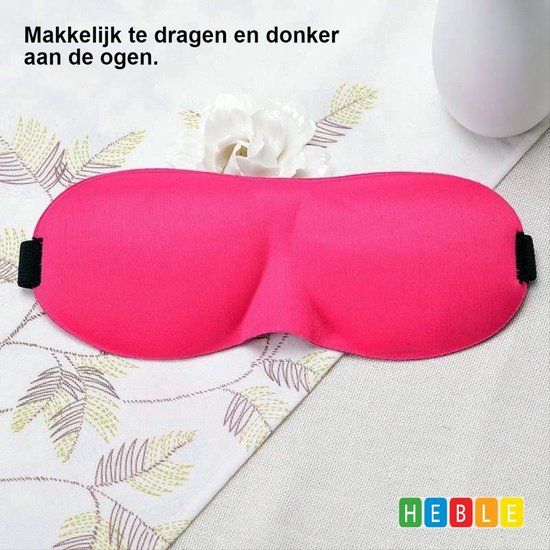 Premium Zijden 3D Deluxe Oogmasker/Slaapmasker Roze Panterprint - van Heble®