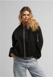 Urban Classics Ladies Faux Wool Bomber Jacket Dames Bomberjack - Zwart - XS