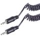 1aTTack.de 5x 2,5m - Zwarte 3,5mm Jackkabel Stereo Spiraalkabel Robuuste Audioverbinding Gegoten Stekkers Vernikkelde Contacten Ideaal voor Studio, HiFi en Instrumenten