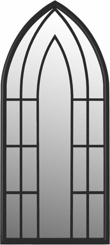 vidaXL Tuinspiegel 70x30 cm ijzer zwart