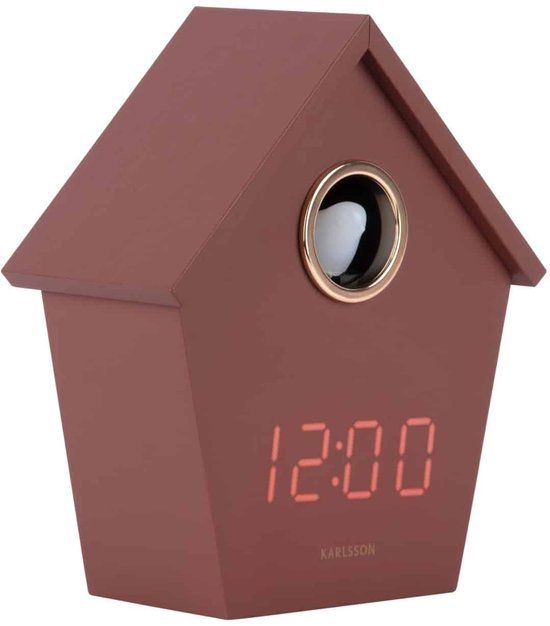 Karlsson Riqueza Cuckoo Wekker - Bordeaux - 6.8x13x15.3cm - Modern