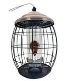 Dehner Natura Positano voederdispenser voor wilde vogels, om op te hangen, ca. Ø 21,5 x 35,5 cm, metaal, grijs