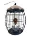 Dehner Natura Positano voederdispenser voor wilde vogels, om op te hangen, ca. Ø 21,5 x 35,5 cm, metaal, grijs