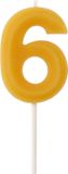 Folat Party Products Folat Kaars - Cijfer 6 - Bijenwas - 4,5 cm