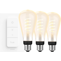 Philips Hue Filament White Ambiance Edison XL 3-pack + dimmer