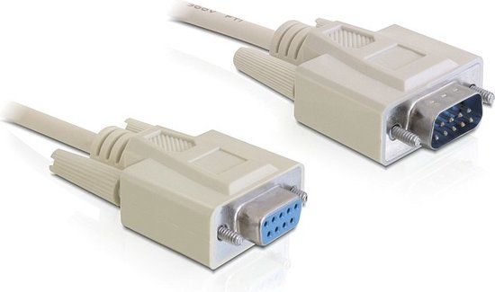 Delock Premium seriële RS232 verlengkabel 9-pins SUB-D (m) - 9-pins SUB-D (v) / gegoten connectoren - 10 meter