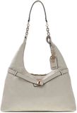 GUESS Ella Logo Hobo Schoudertas Stone Logo crème