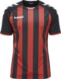 Hummel JERSEY 1/2 Core gestreepte jersey ss - M - Evergreen/wit - Katoen - Korte mouw - Unisex - Volwassenen - Volleybal