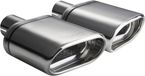 Ulter Sport Uitlaatsierstuk (links) - Ovaal 145x75mm - Lengte 140mm - Montage ->50mm - RVS - Zwart