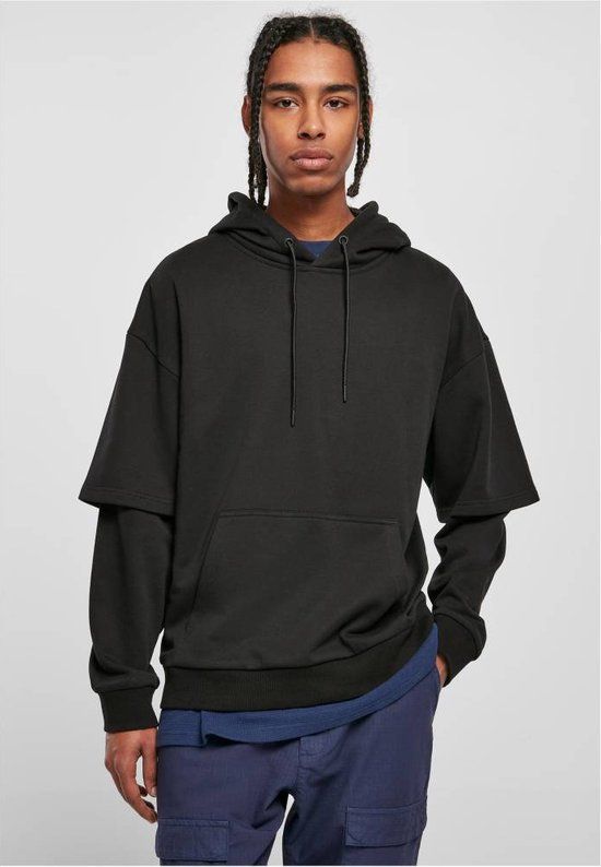Urban Classics Oversized Doublesleeve Hoodie - Zwart - XL - Heren