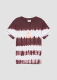 s.Oliver T-shirt à manches courtes et col rond pour enfants, taille 140, couleur rouille, rayé, coton