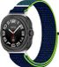 By Qubix Qubix - Nylon Sport Loop Bandje voor Samsung Galaxy Watch Ultra / Ultra 2 - Blauw met Lime Groen - 47mm