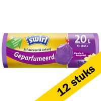 Swirl Aanbieding: 12x Swirl vuilniszakken trekband vanille en lavendel 20 liter