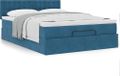 Maison Exclusive - Cadre de lit ottoman avec matelas, bleu foncé, 140x190 cm, velours