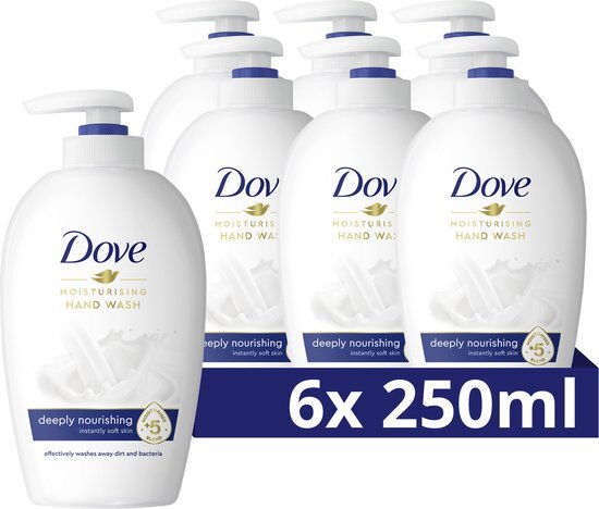 Dove verzorgende handzeep - 6x250 ml - pomp