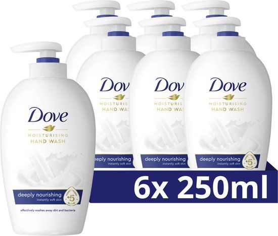 Dove Deeply Nourishing Hand Soap - 6 x 250ml - Pump - Value Pack