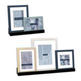 Zep - Set van 5 houten fotolijsten Maratea incl. 2 zwarte schappen