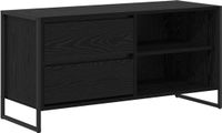 vidaXL TV Kast met lade Zwart Eiken 100 x 36 x 49,5 cm Bewerkt hout