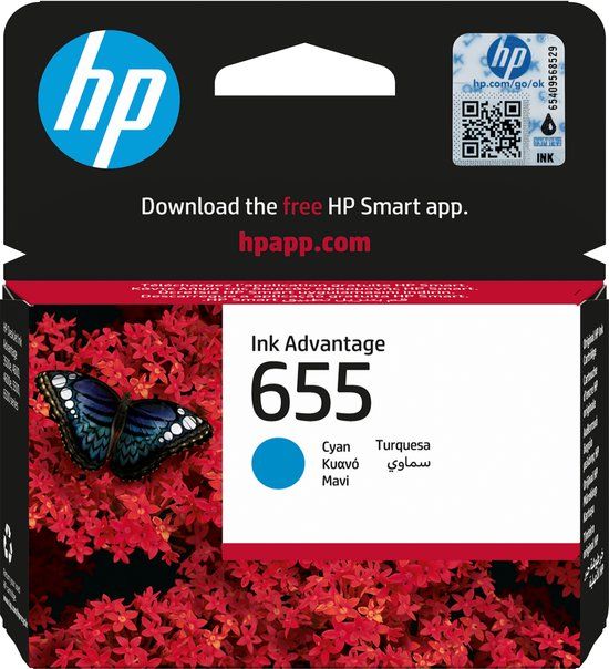 HP 655 Cyaan Inktcartridge - CZ110AE
