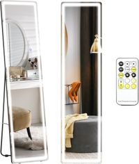 HOMCOM Miroir sur pied Aluminium 40x37x157,5cm Argent